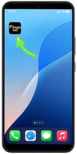 Android-Startbildschirm mit dem App-Symbol von FreshBet