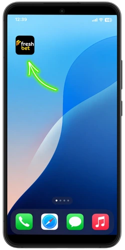 Schermata iniziale di Android con l'icona dell'app FreshBet