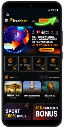 Startseite von FreshBet Casino