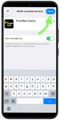 Botón Añadir para FreshBet Casino