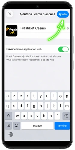 Bouton Ajouter pour FreshBet Casino