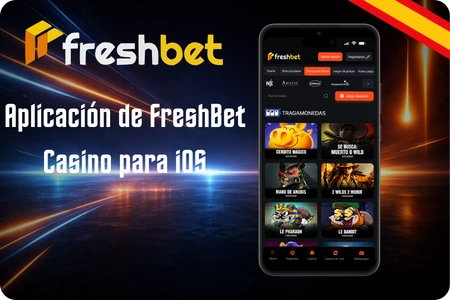 Banner promocional de la aplicación FreshBet Casino para iOS