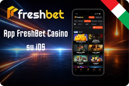 Banner promozionale per l'App FreshBet Casino su iOS
