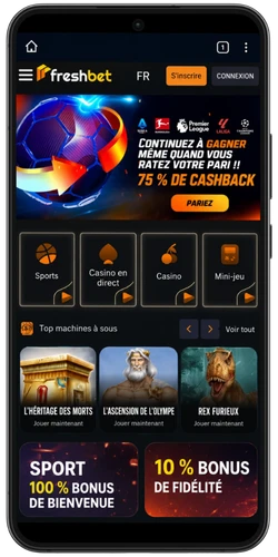 Page principale de FreshBet Casino